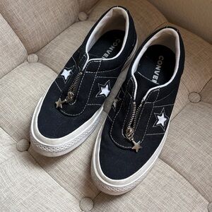 Converse Black and White Star Slip-On Shoes